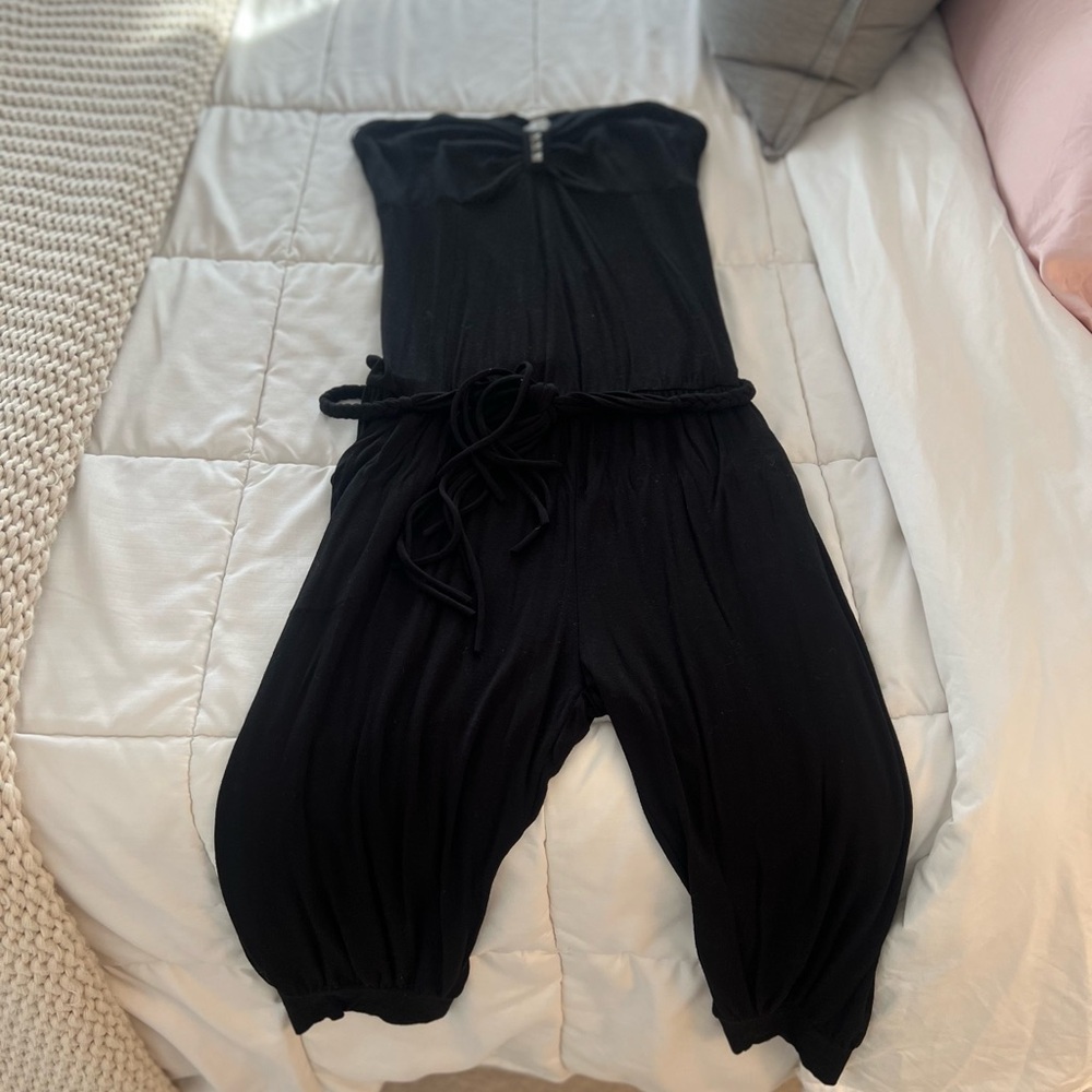Guess Black Strapless Romper